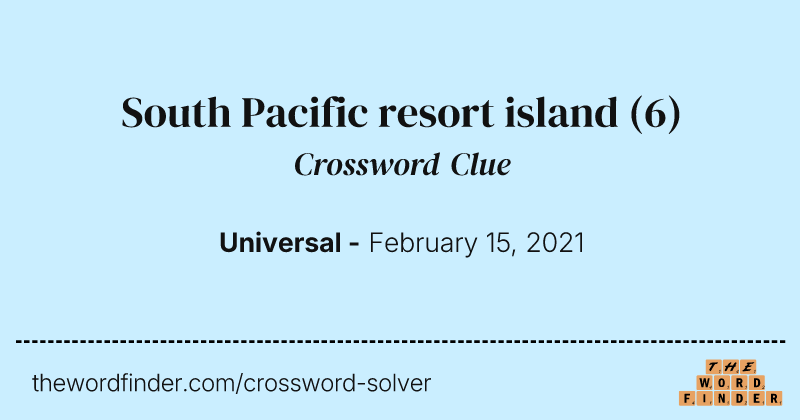 South Pacific resort island crossword clue image