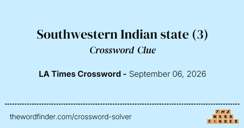 Southwestern Indian state crossword clue image