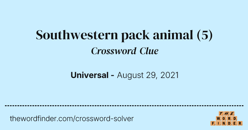 Southwestern pack animal crossword clue image