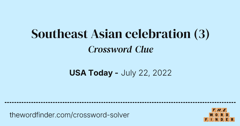 Southeast Asian celebration crossword clue image
