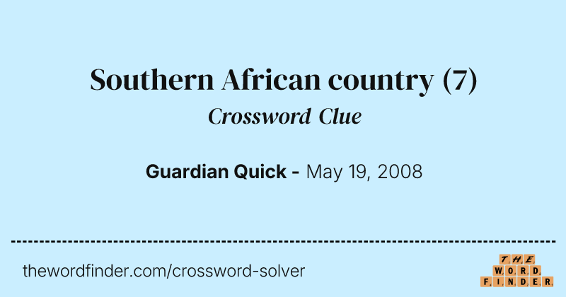Southern African country crossword clue image