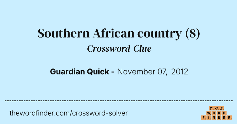 Southern African country crossword clue image