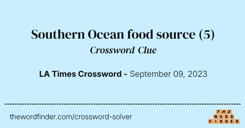 Southern Ocean food source crossword clue image