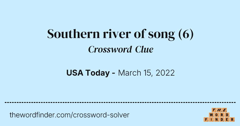 Southern river of song crossword clue image