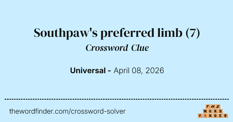 Southpaw's preferred limb crossword clue image