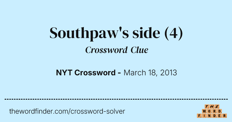Southpaw's side crossword clue image