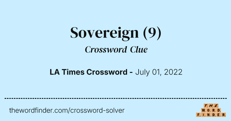 Sovereign crossword clue image