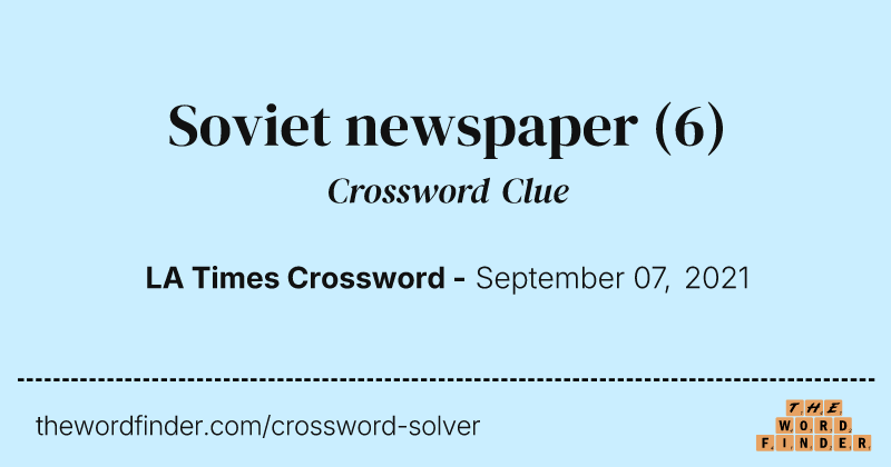 Soviet newspaper crossword clue image