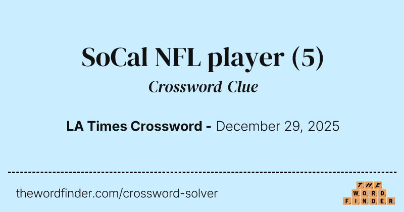 SoCal NFL player crossword clue image