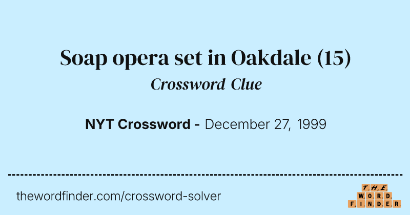 Soap opera set in Oakdale crossword clue image