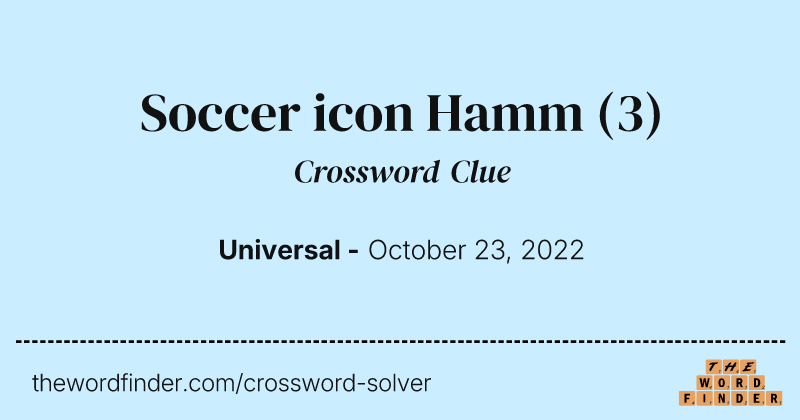 Soccer icon Hamm crossword clue image