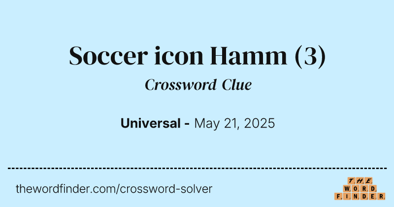 Soccer icon Hamm crossword clue image