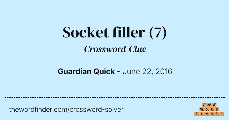 Socket filler crossword clue image