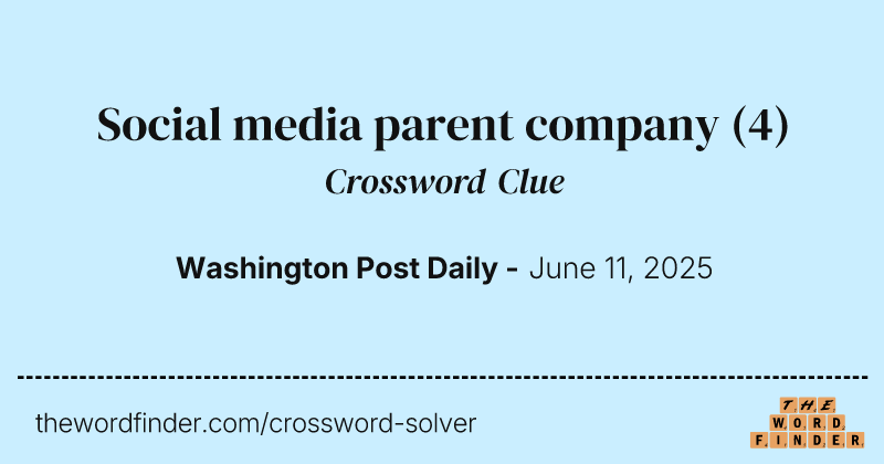 Social media parent company crossword clue image