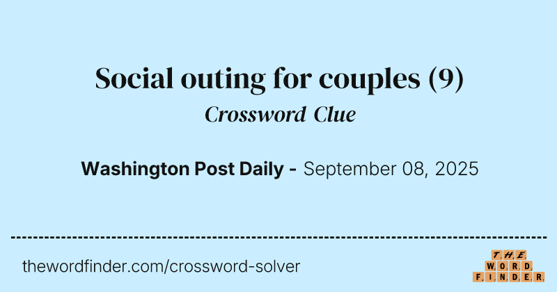 Social outing for couples crossword clue image