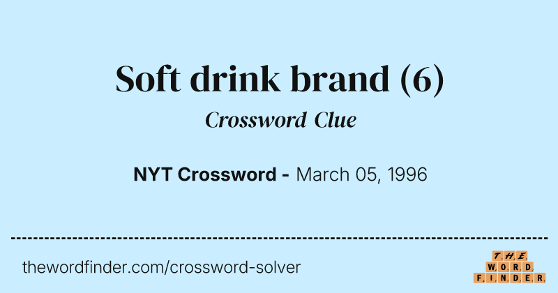 Soft drink brand crossword clue image
