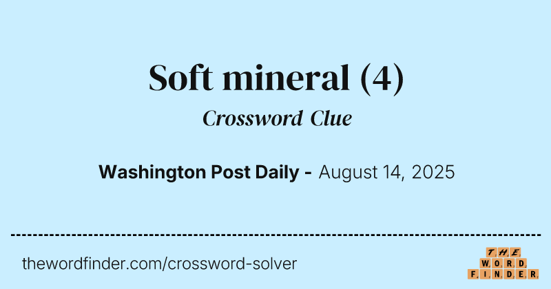Soft mineral crossword clue image