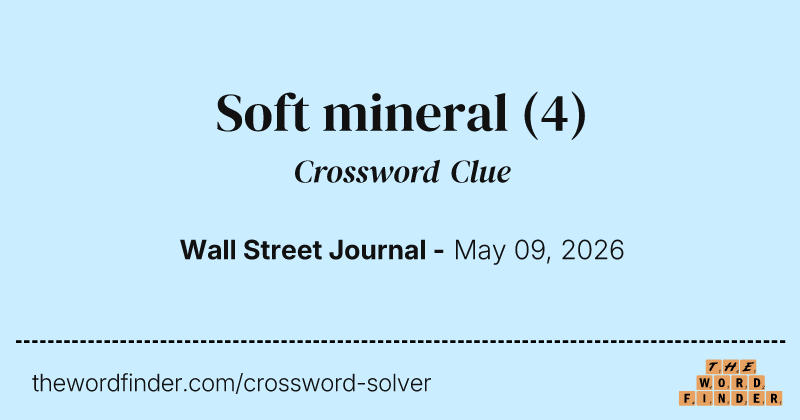 Soft mineral crossword clue image