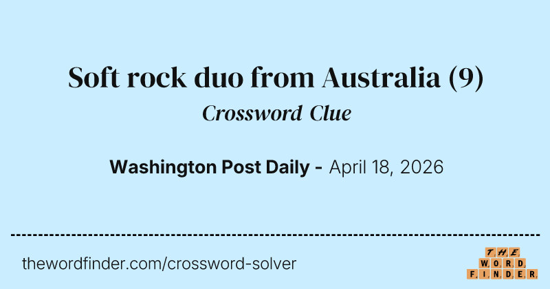 Soft rock duo from Australia crossword clue image