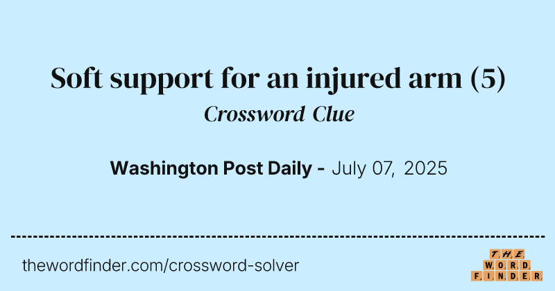Soft support for an injured arm crossword clue image