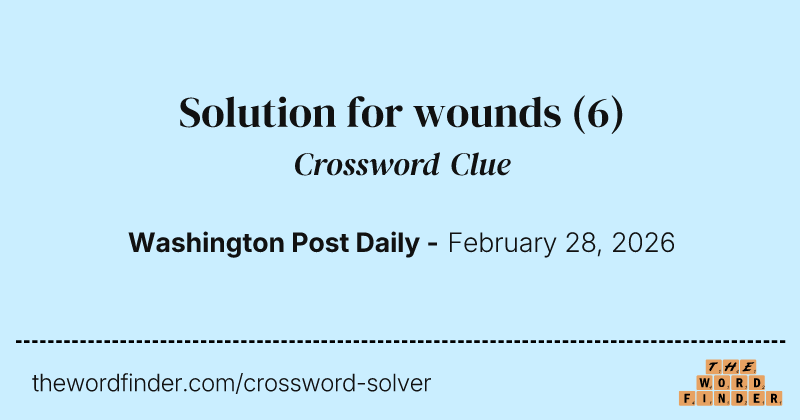 Solution for wounds crossword clue image