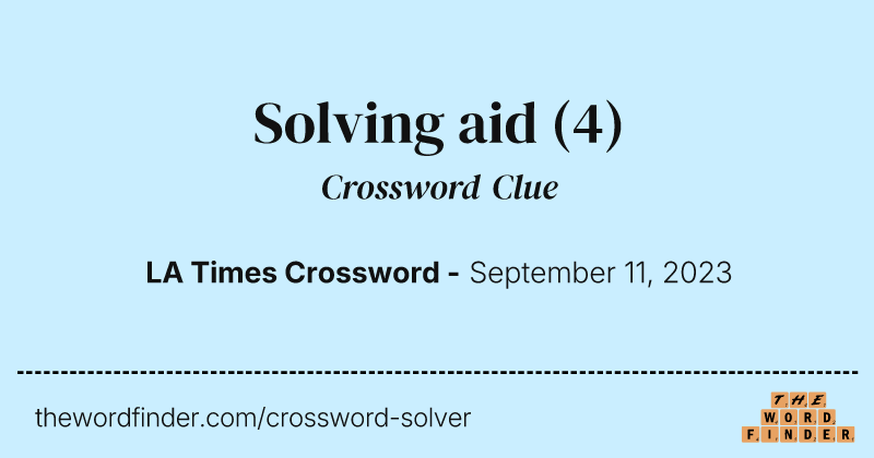 Solving aid crossword clue image