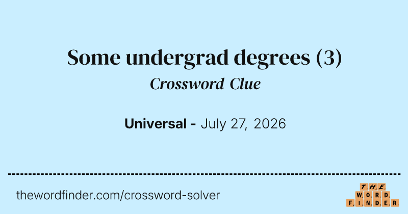 Some undergrad degrees crossword clue image