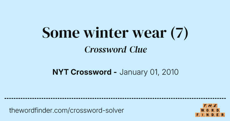 Some winter wear crossword clue image