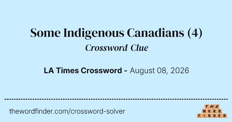 Some Indigenous Canadians crossword clue image