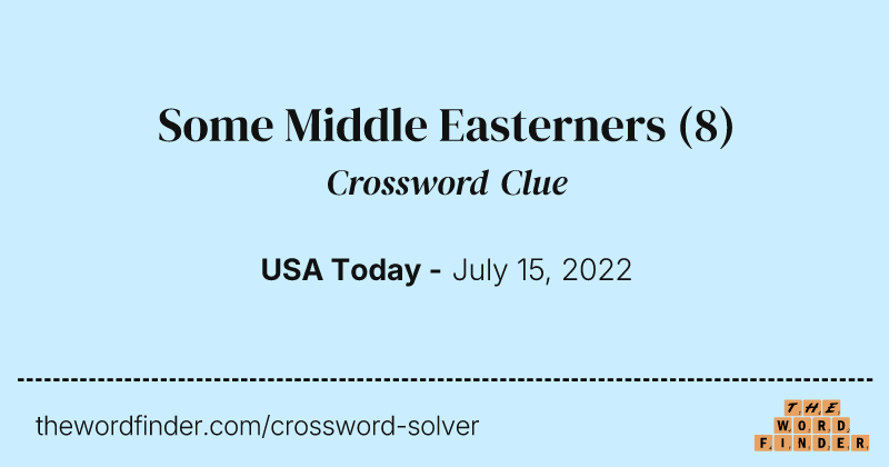 Some Middle Easterners crossword clue image