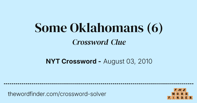 Some Oklahomans crossword clue image