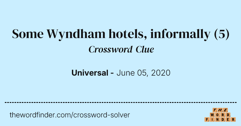 Some Wyndham hotels, informally crossword clue image