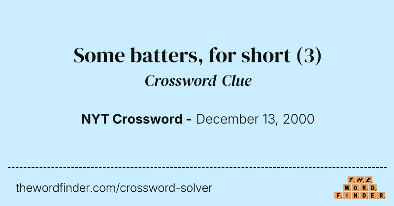 Some batters, for short crossword clue image