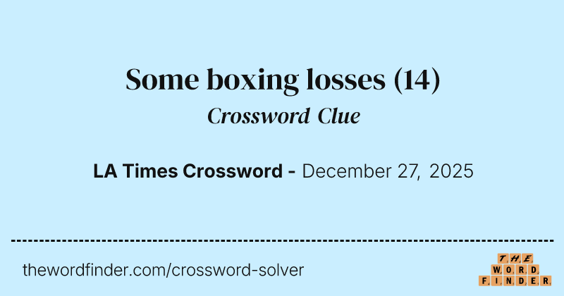 Some boxing losses crossword clue image