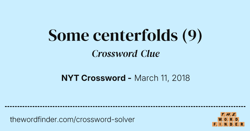 Some centerfolds crossword clue image