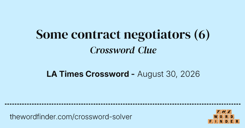 Some contract negotiators crossword clue image