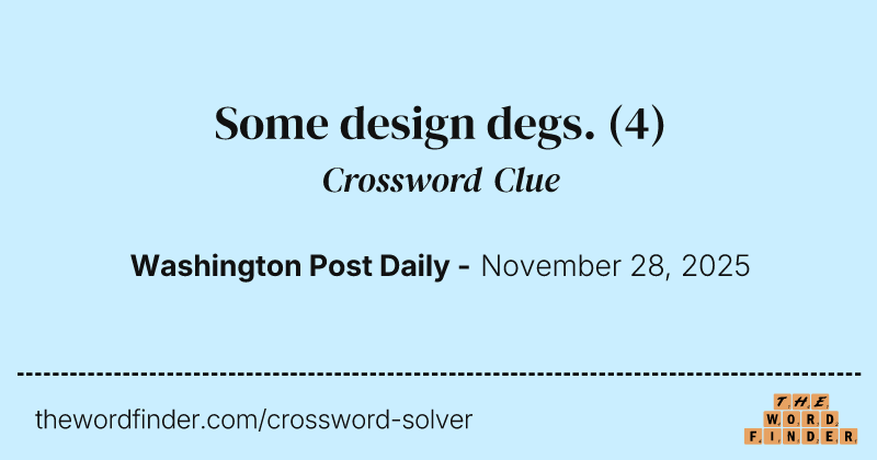 Some design degs. crossword clue image