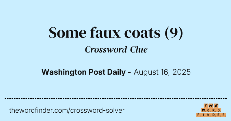 Some faux coats crossword clue image