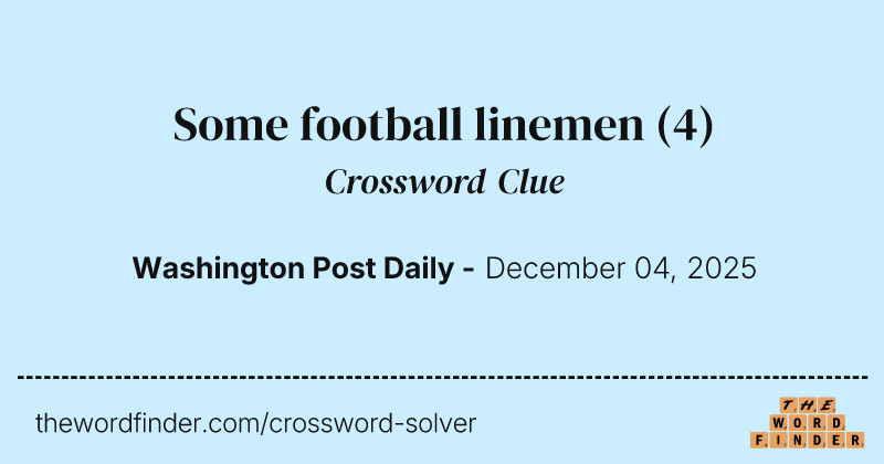 Some football linemen crossword clue image