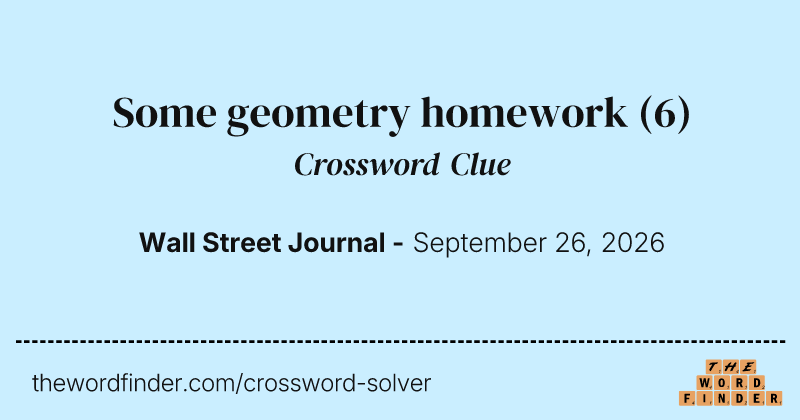 Some geometry homework crossword clue image