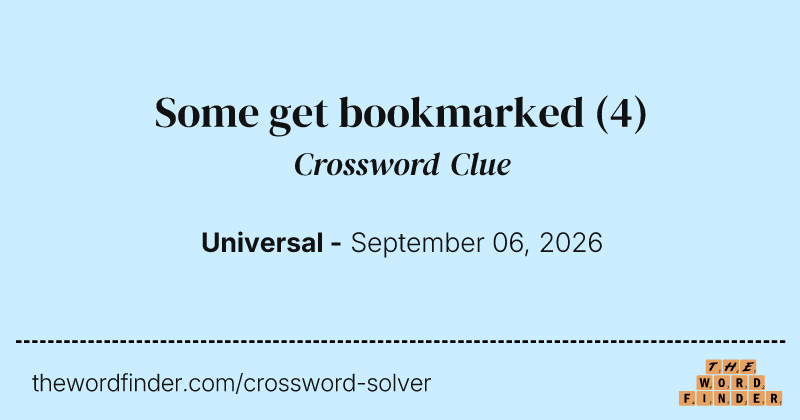 Some get bookmarked crossword clue image