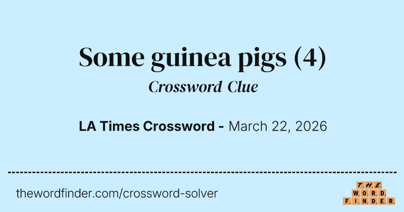 Some guinea pigs crossword clue image