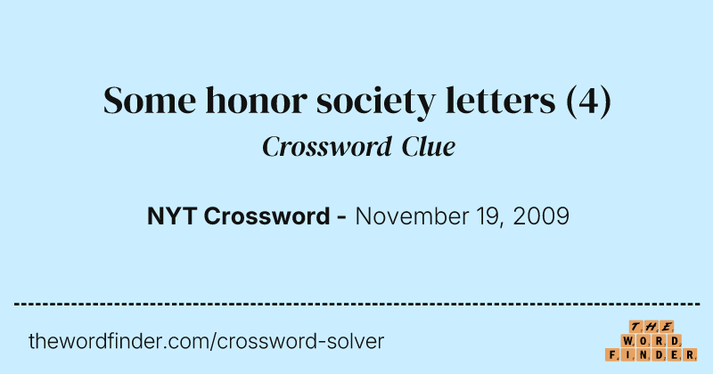 Some honor society letters crossword clue image