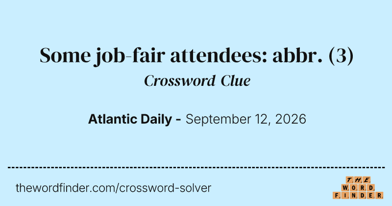 Some job-fair attendees: abbr. crossword clue image