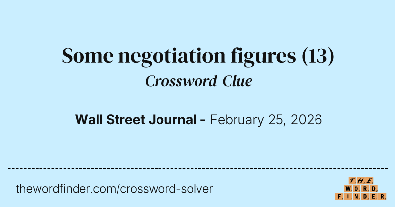 Some negotiation figures crossword clue image