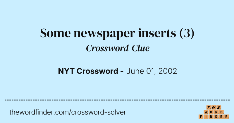 Some newspaper inserts crossword clue image