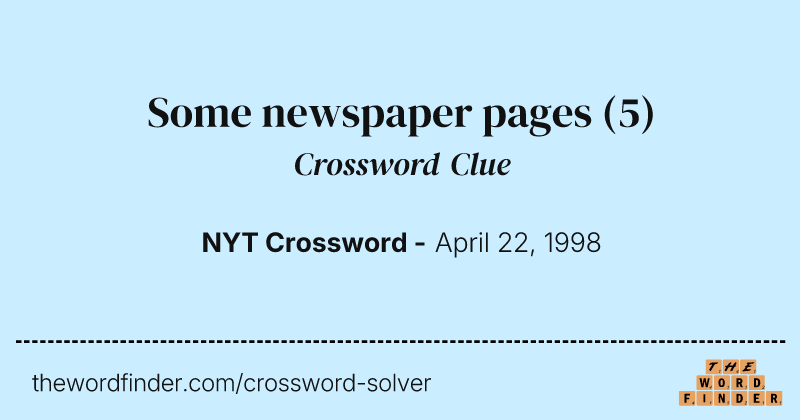 Some newspaper pages crossword clue image