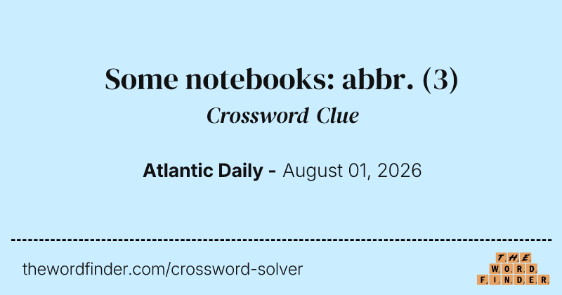 Some notebooks: abbr. crossword clue image