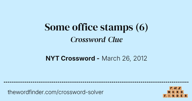 Some office stamps crossword clue image