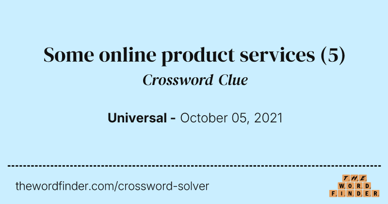Some online product services crossword clue image